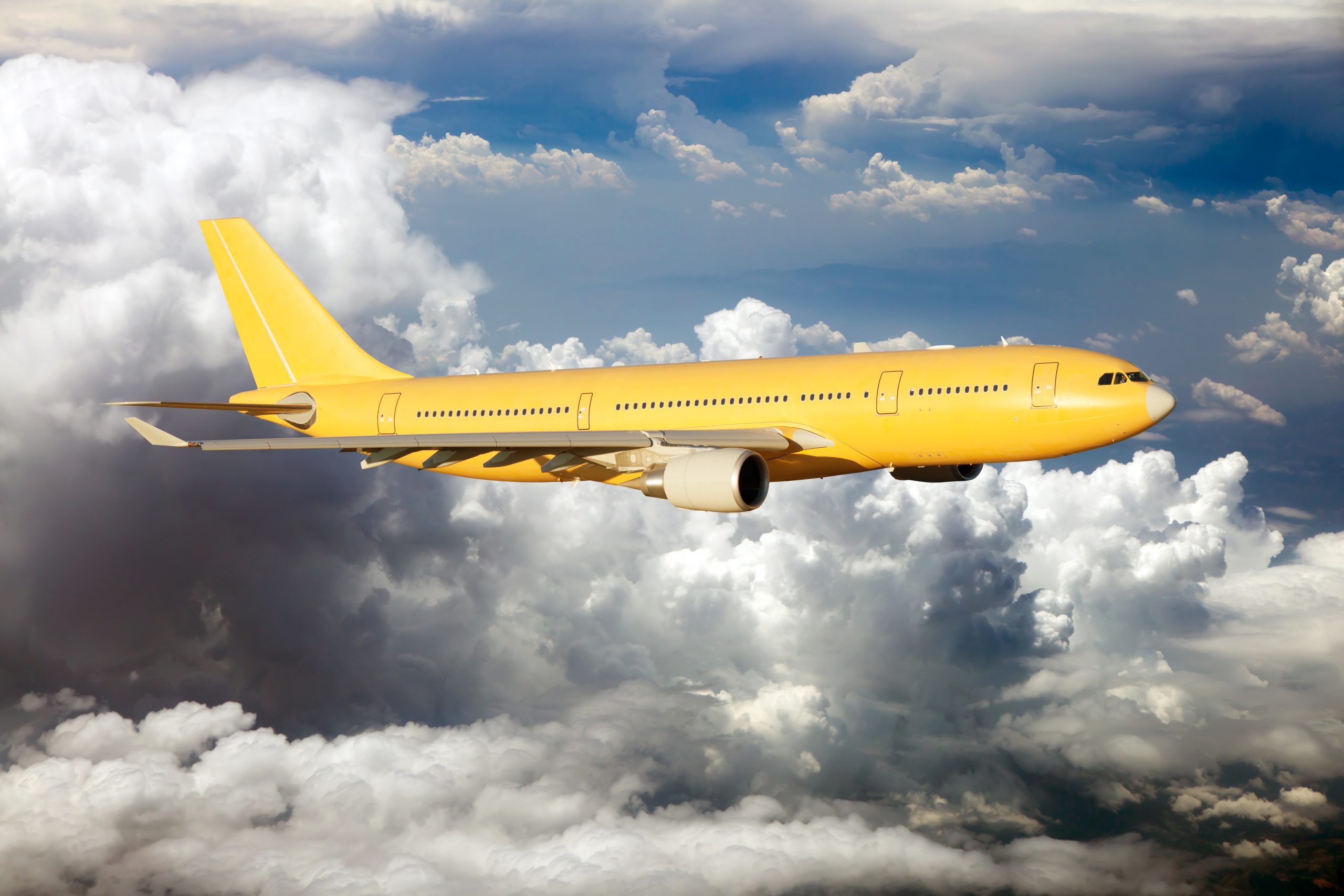 Passenger airplane preparing for takeoff during an air travel journey